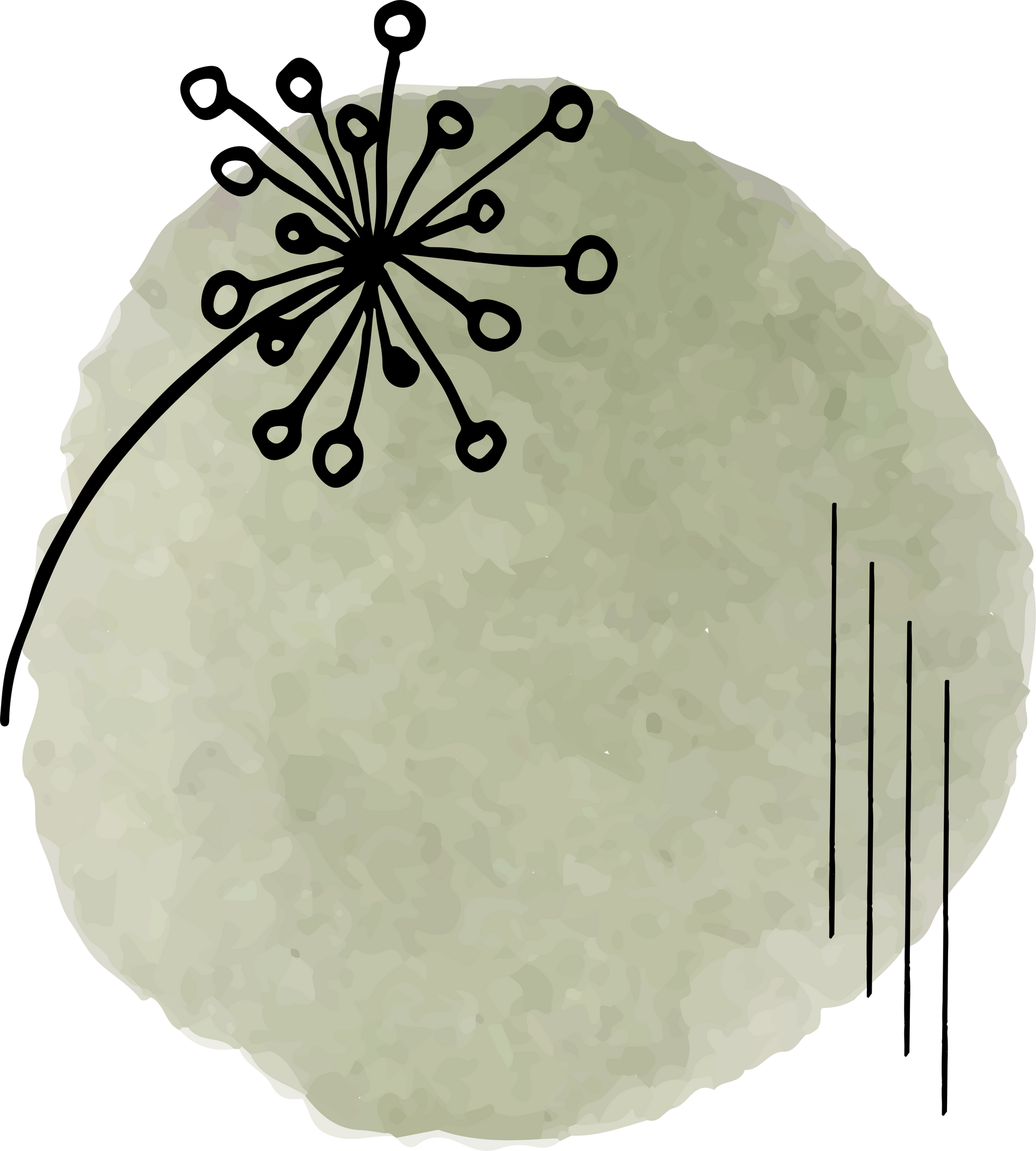 Abstract circle green nature vintage watercolor