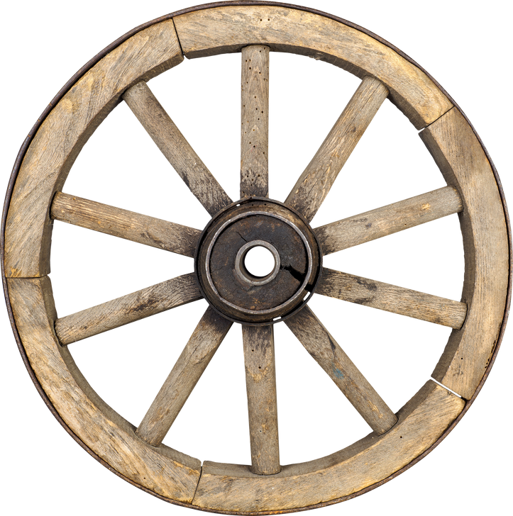 Rustic Old Wooden Wheel